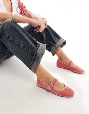 PAYMA - Fluwelen Dames Mary Janes. Platte ballerinas, Velvet MaryJane, Casual Comfortabele Sandalen. Gemaakt in SPANJE. Sluiting met Gesp. Kleur