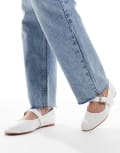 [ASOS DESIGN] ASOS DESIGN Lou mary jane ballets in white 42 White textile