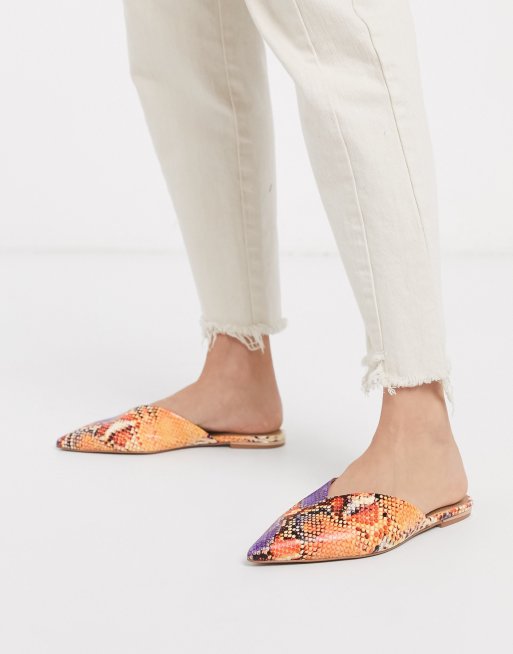 Snake print best sale flat mules