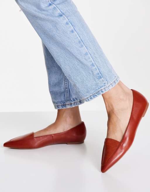 ASOS DESIGN Louisa loafer ballets in tan