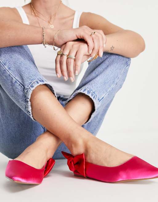 Red discount ballerina flats