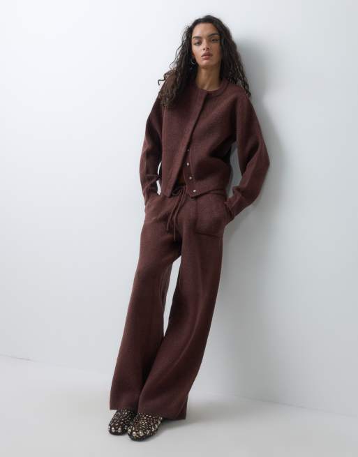 ASOS DESIGN lounge bomberjacka set i choklad, 3 av 5