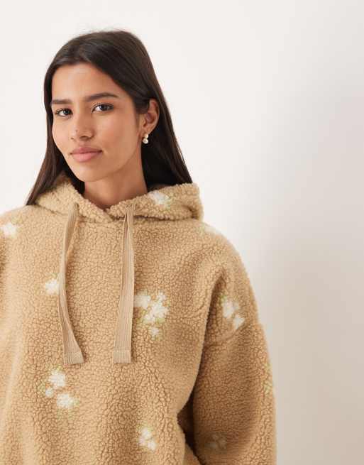 ASOS DESIGN lounge borg oversized hoodie in ditsy print, 4 of 4