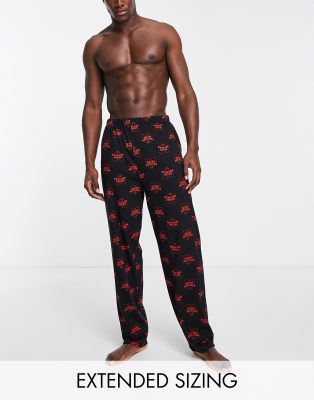 ASOS DESIGN lounge pajama bottoms in blue check