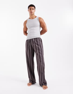 ASOS DESIGN ASOS DESIGN lounge bottoms in brown woven stripe