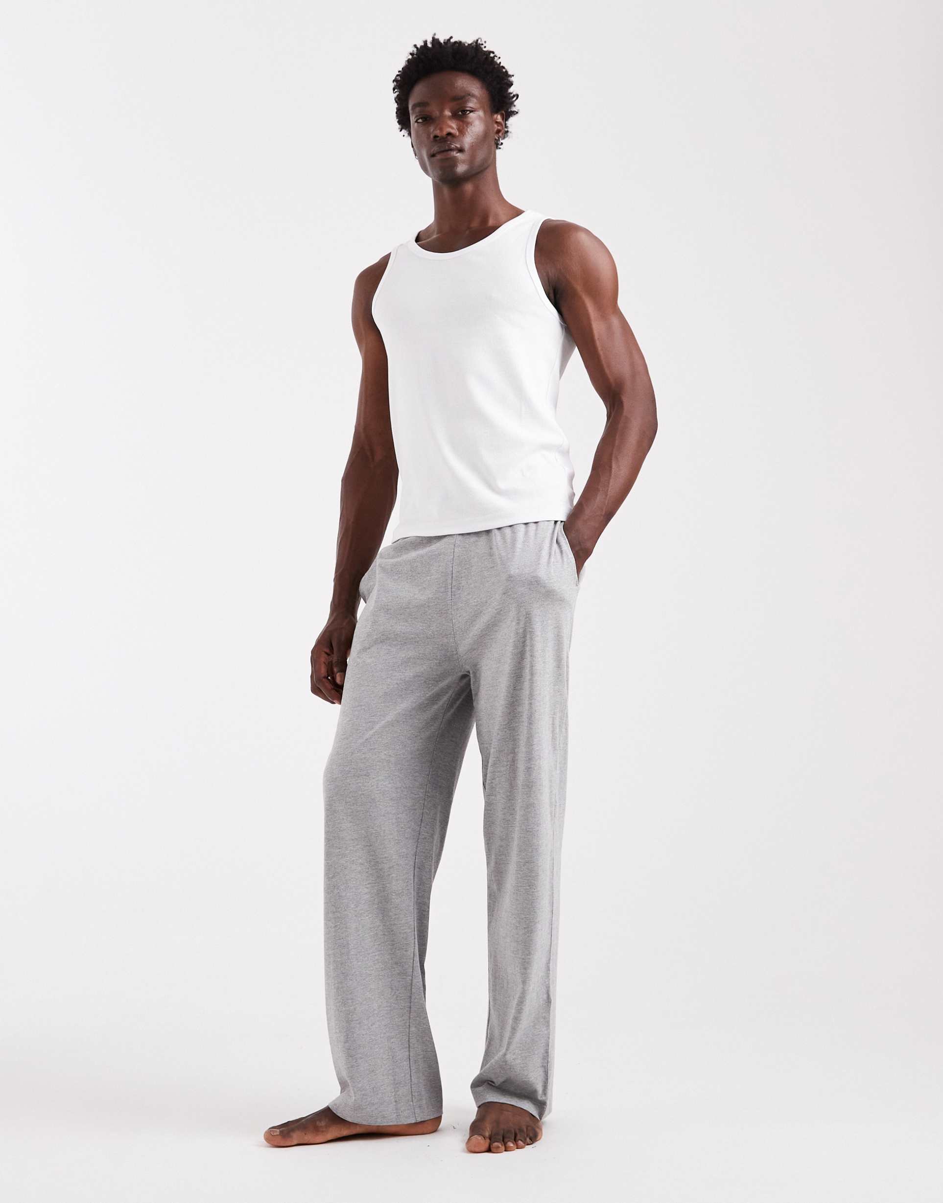 ASOS DESIGN lounge bottoms in gray jersey