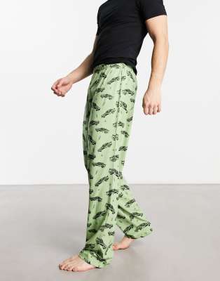 ASOS DESIGN lounge bottom in green with cars print - ASOS Price Checker