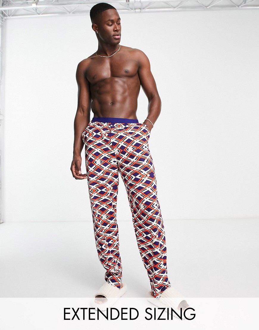 ASOS DESIGN lounge bottoms in red wavy check