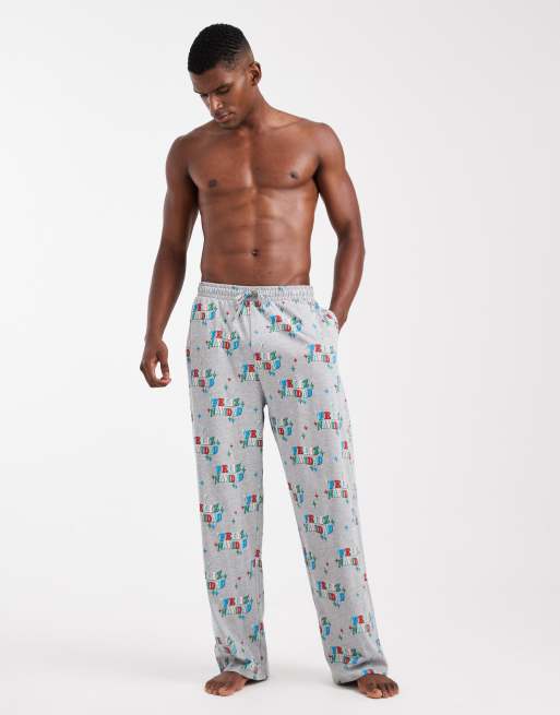 ASOS DESIGN lounge bottoms with Christmas Feliz Navidad graphic lounge bottom in grey