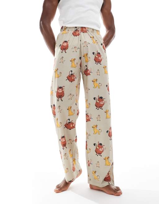 ASOS DESIGN lounge bottoms with Disney's Lion king in stone, 3 of 4