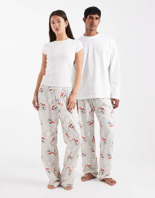 Asos Design Lounge Bottoms With Disney's Nightmare Before Christmas Graphic In White