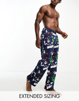 ASOS DESIGN lounge bottoms with sketch prints in navy - ASOS Price Checker