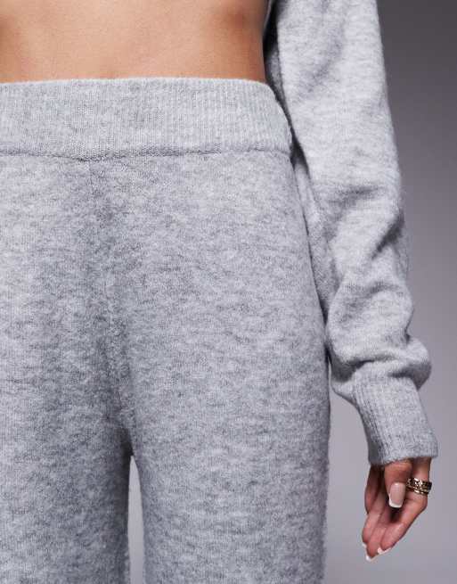ASOS DESIGN lounge cable knit jumper and pants set in grey