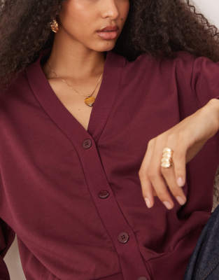 Asos Design Lounge Cardigan Top In Red