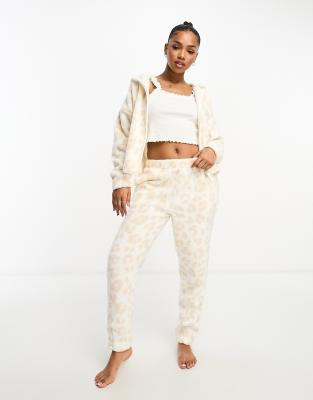 ASOS DESIGN lounge co-ord animal borg jogger in cream