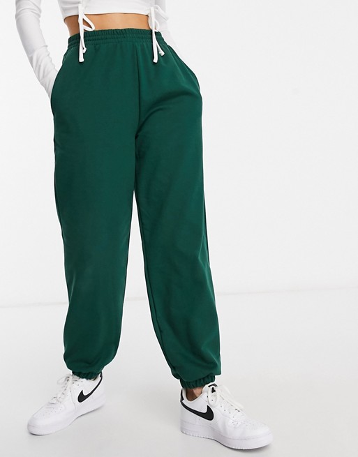 ASOS DESIGN lounge co-ord oversized jogger with contrast ties in green