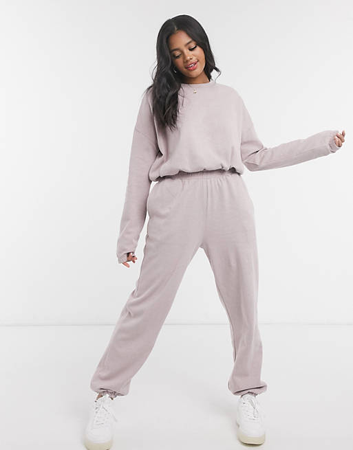 ASOS DESIGN lounge co-ord oversized washed jogger in dusty pink