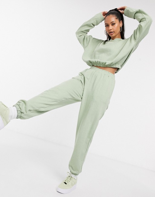 ASOS DESIGN lounge co-ord oversized washed jogger in green