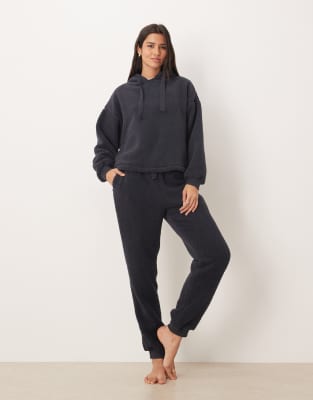 Asos Design Lounge Cuddly Oversized Hoodie & Sweatpants Set In Black