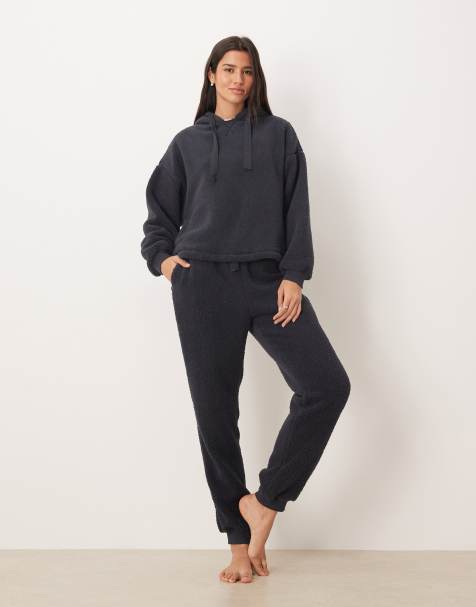 ASOS DESIGN lounge cuddly oversized hoodie & sweatpants set in inky blue - view 1