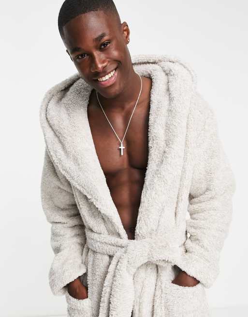 Mens fluffy store dressing gown asos