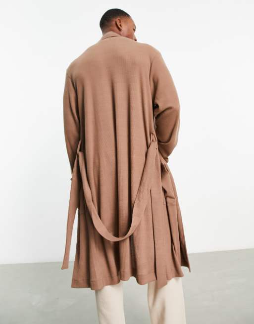asos dressing gown ladies Threadbare long striped robe in green and pink