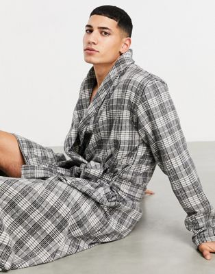 ASOS DESIGN lounge dressing gown in brushed check (21746174)