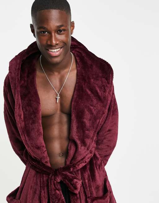 burgundy dressing gown MACloth Halter Mermaid Satin Long Prom Dress Burgundy / Dark Green For main image 0