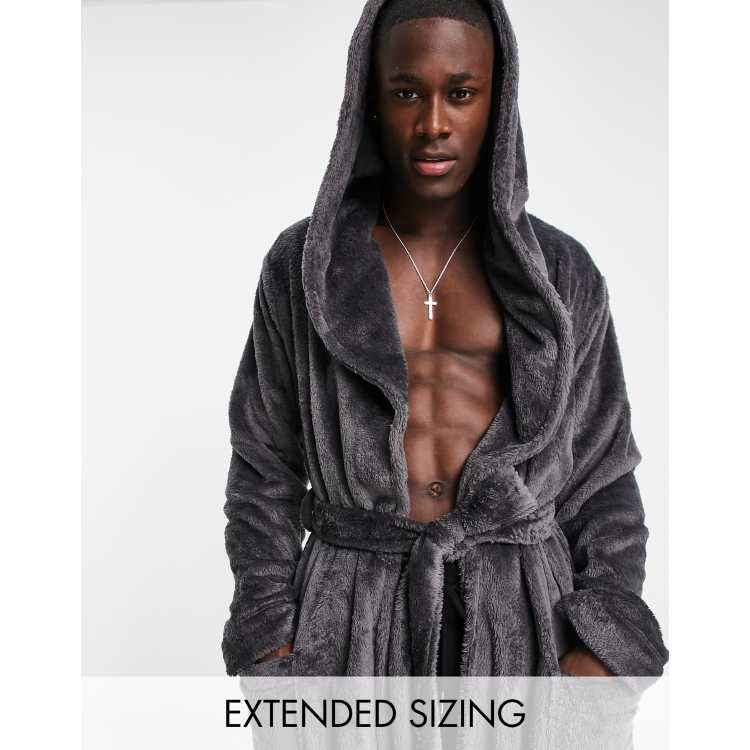 Mens fluffy dressing gown sales asos