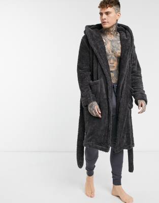 asos grey dressing gown