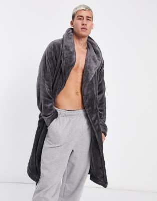 asos grey dressing gown