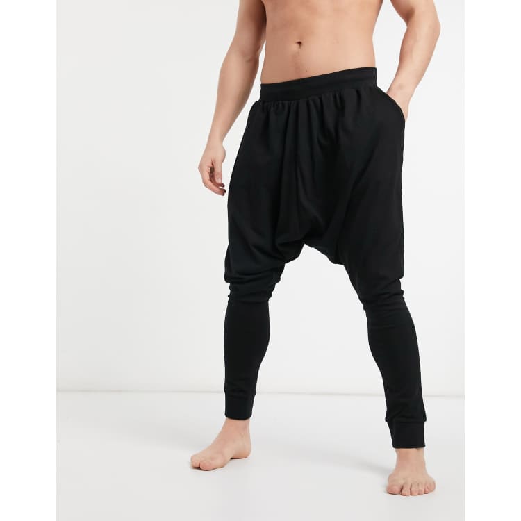 ASOS DESIGN lounge drop crotch joggers in black