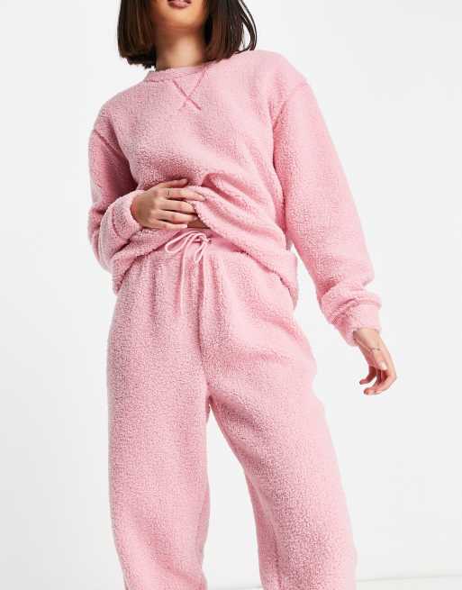 ASOS DESIGN lounge super soft fleece sweatshirt & sweatpants set