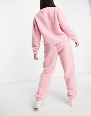 pink sweatshirt and sweatpants set