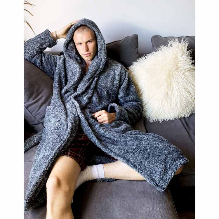 Mens fluffy dressing gown 2024 asos