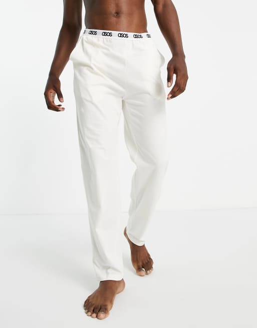 ASOS DESIGN – Lounge-Hose in Beige mit Logobund