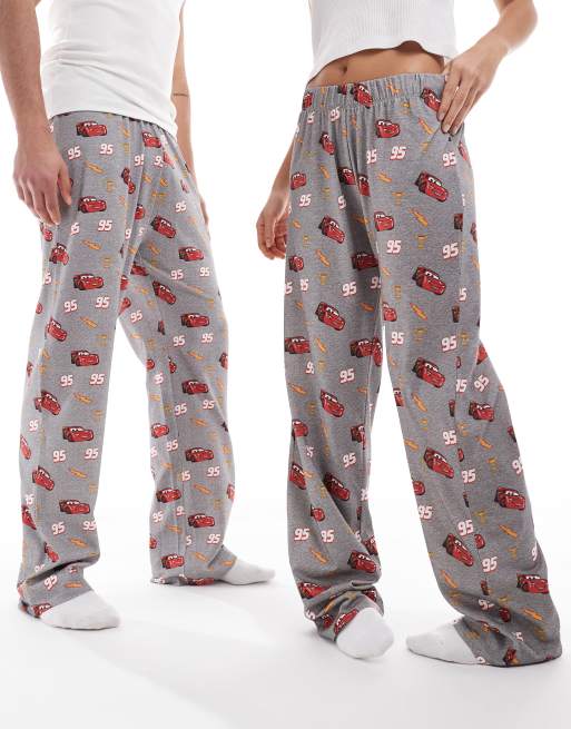 ASOS DESIGN – Lounge-Hose in Grau meliert mit Disney Pixar Cars-Grafik, 2 von 4