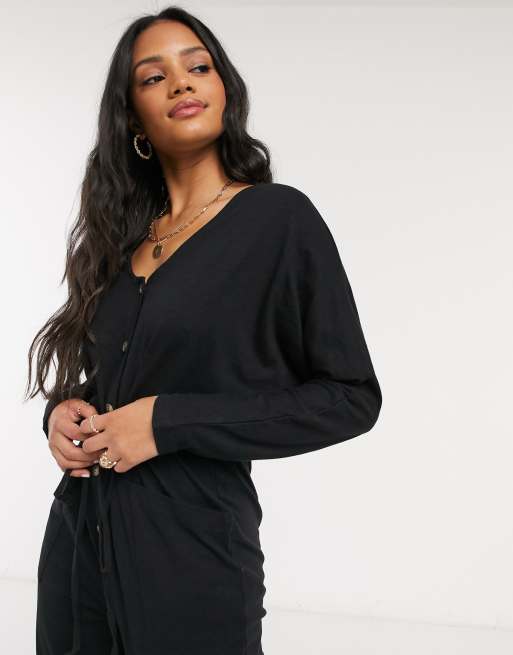 Jersey jumpsuit store long sleeve