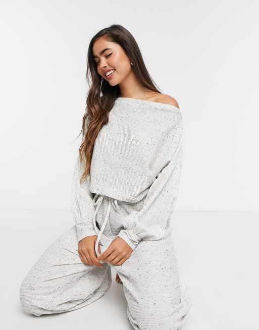 Off shoulder store lounge jumpsuit