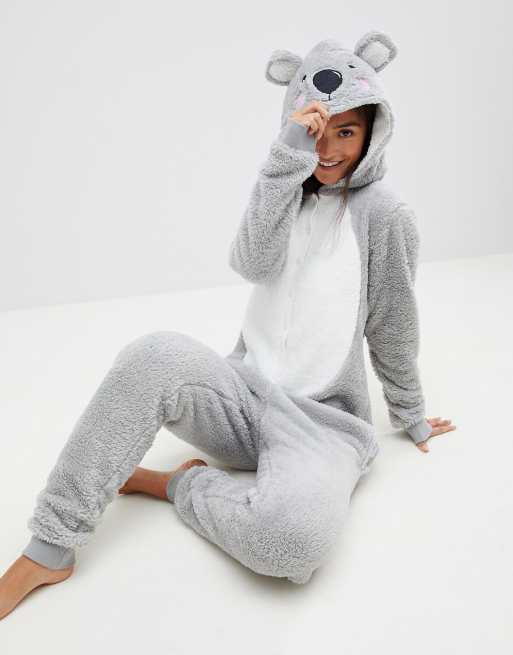 ASOS DESIGN lounge koala hooded onesie with ears