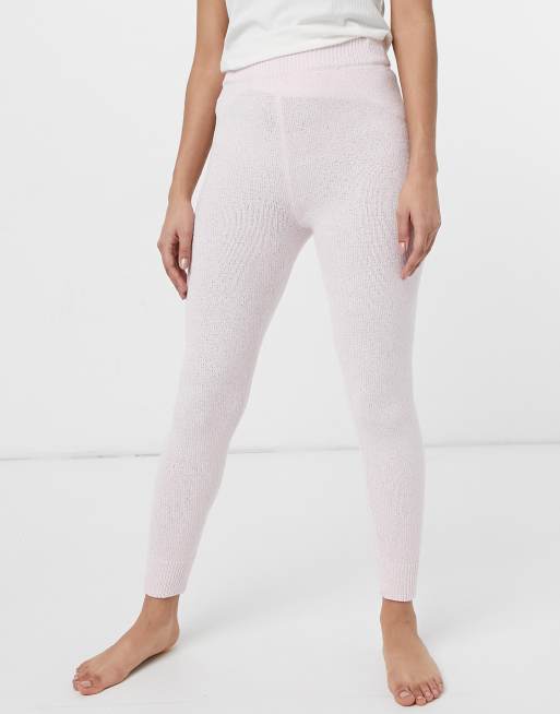 ASOS DESIGN lounge matching chenille leggings in pink