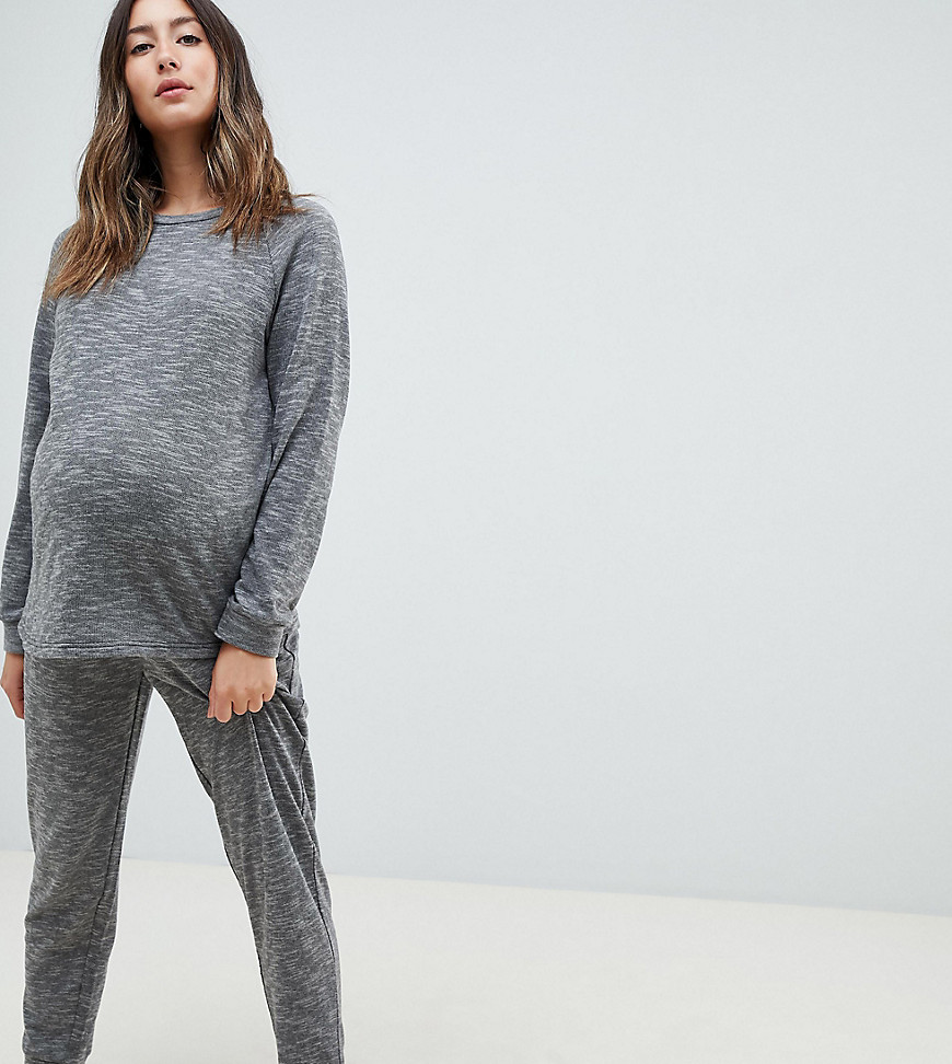 Asos Maternity - Asos design lounge maternity sweat and jogger set-grey