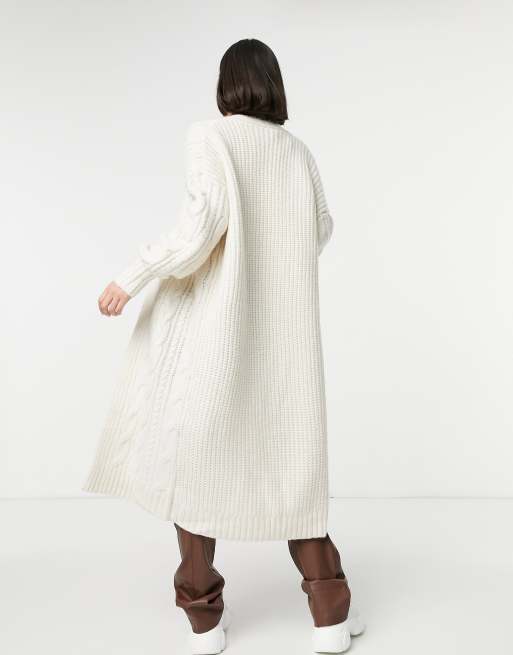 Cream Maxi Knitted Cardigan