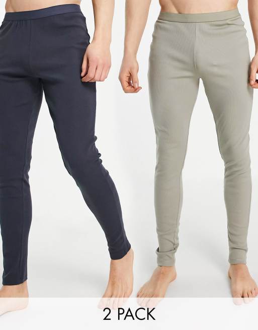 ASOS DESIGN – Lounge-Meggings aus weichem Rippmaterial, 2er-Pack