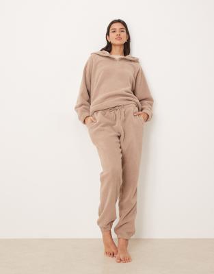 Asos Design Lounge Microfleece Sweatpants In Gray