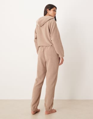 Asos Design Lounge Microfleece Sweatpants In Gray