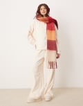 [ASOS DESIGN] ASOS DESIGN lounge microfleece wide leg pants in cream-Blue XS Cream