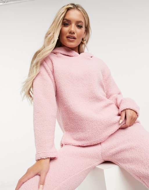 ASOS DESIGN lounge set oversized sweatshirt & sweatpants in pink