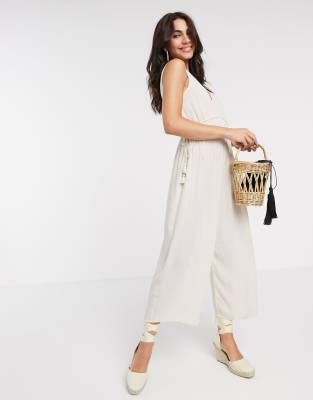 asos cream jumpsuit
