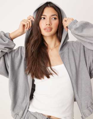 ASOS DESIGN ASOS DESIGN lounge mix & match fleece hoodie in light grey
